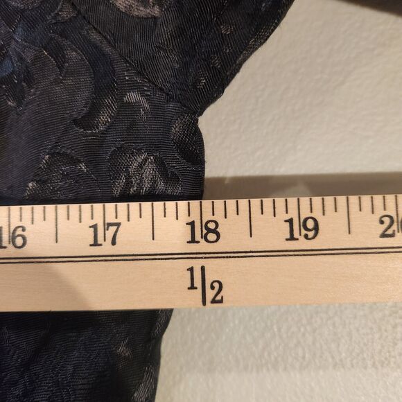 Lanz Salzburg Vintage Black Floral Jacquard Drop Waist Maxi Dress Size 12 80s - Picture 11 of 13